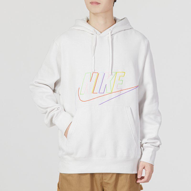 Nike Bluzy Męskie Białe z Kapturem Średniej Grubości Regularny Krój DX0542-030