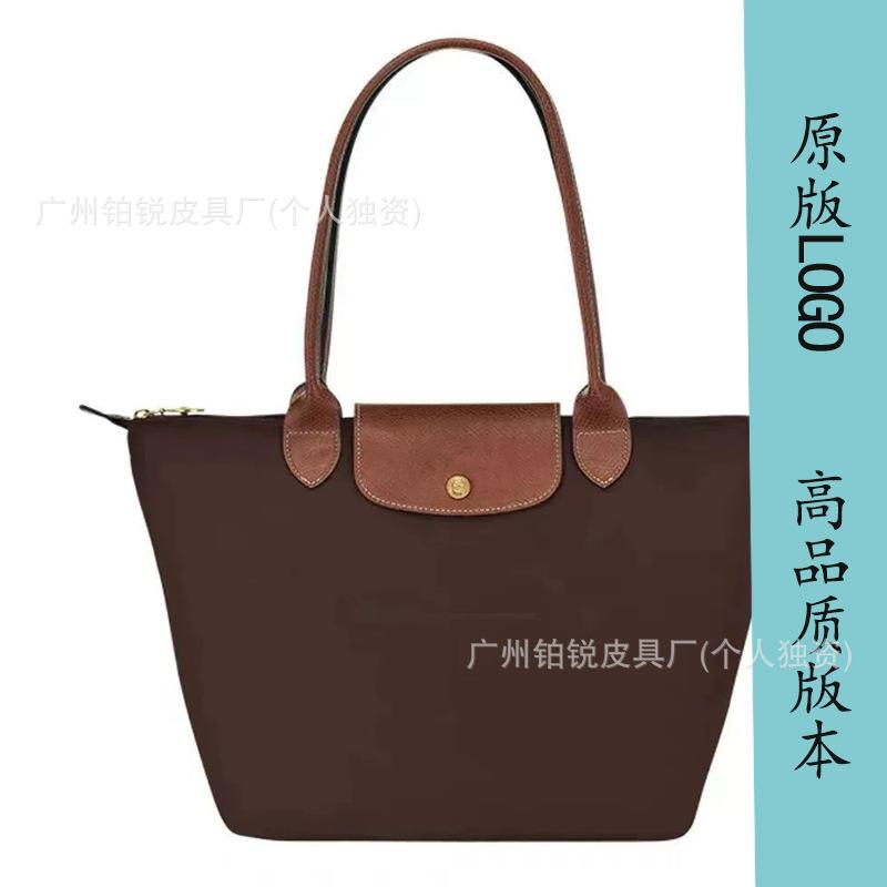 Dragon Inlaid Week Nylon Leather Handbag Embroidery Large Capacity Tote Bag Waterproof Folding Shoulder Bag Women