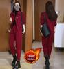 2024 Women's Korean Style Corduroy Two-Piece Suit: Autumn/Winter Fashion with Plush Velvet for Age-Reducing Elegance