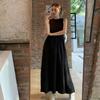 Black Round Neck Sleeveless French Retro Super Fairy Knee Dress Women's Spring Design Halter Long Skirt Women's Clothing