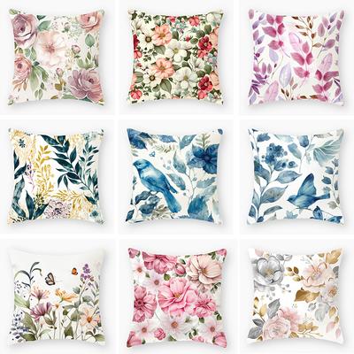 New Floral Series Pillowcases, Simple Sofa Decorative Pillows, Car Seat Cushions