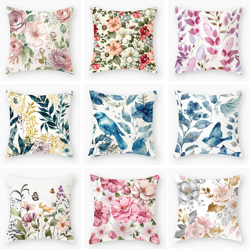 New Floral Series Pillowcases, Simple Sofa Decorative Pillows, Car Seat Cushions