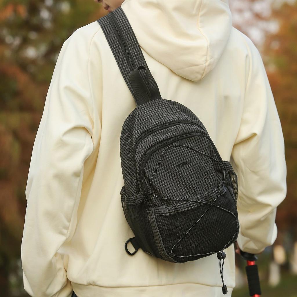 Schoolbag Double Shoulder Messenger Bag Men's and Women's Outdoor Sports Small Backpack Water-proof Hiking Bag Cycling Breast Bag Hiking Bag