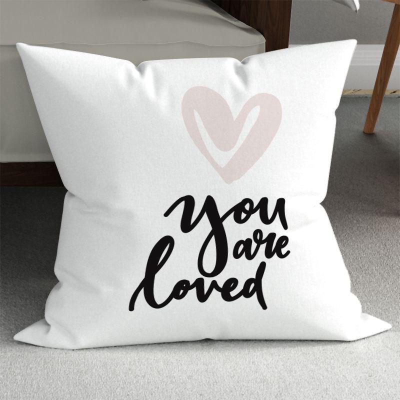 Romantic Couple Wedding Decorative Sofa Pillows: Minimalist Double-Sided Printed Square Pillow Covers (Includes Pillow Insert)
