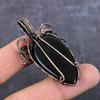 Black Onyx Gemstone Copper Wire Wrap Jewelry Pendant 2.36" q3K73