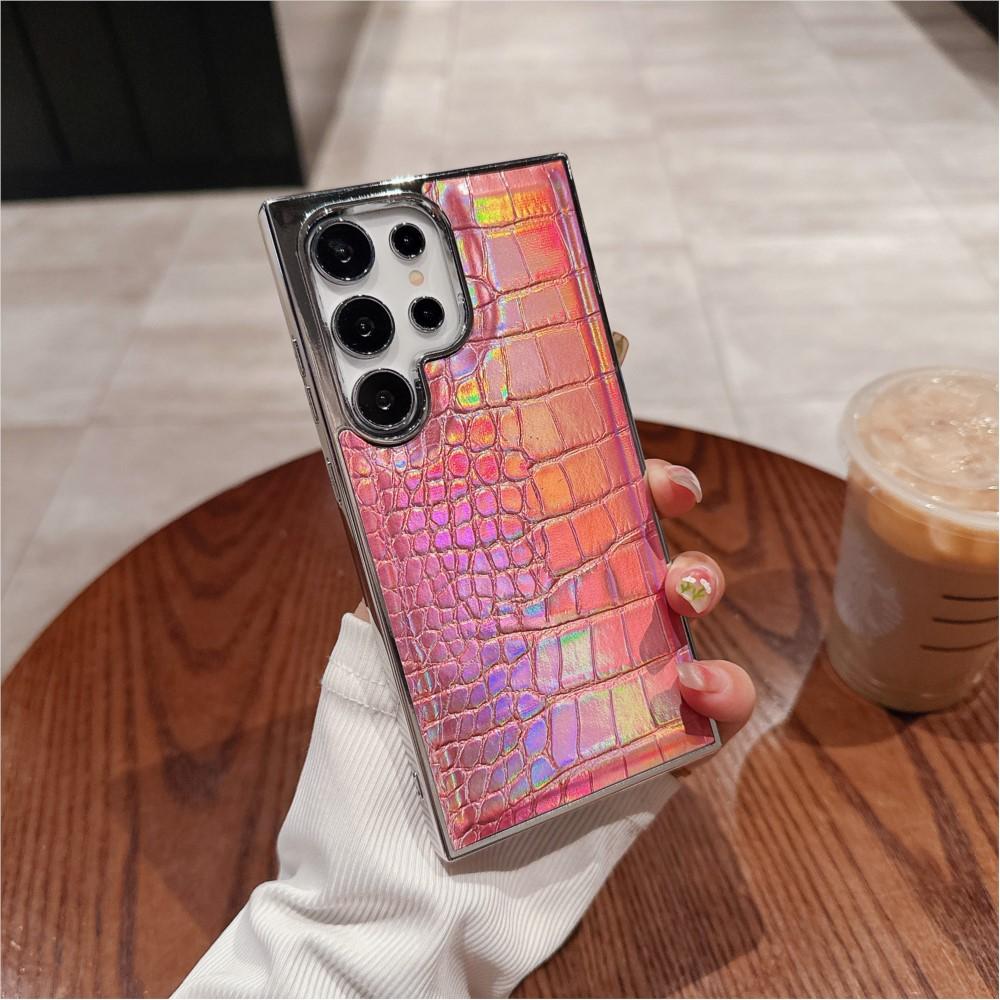 For Samsung Galaxy S26Utra S26 Plus Gradient Crocodile Pattern Leather Shockproof Case For S25 Ultra S24+ S23 Plating Hard Cover