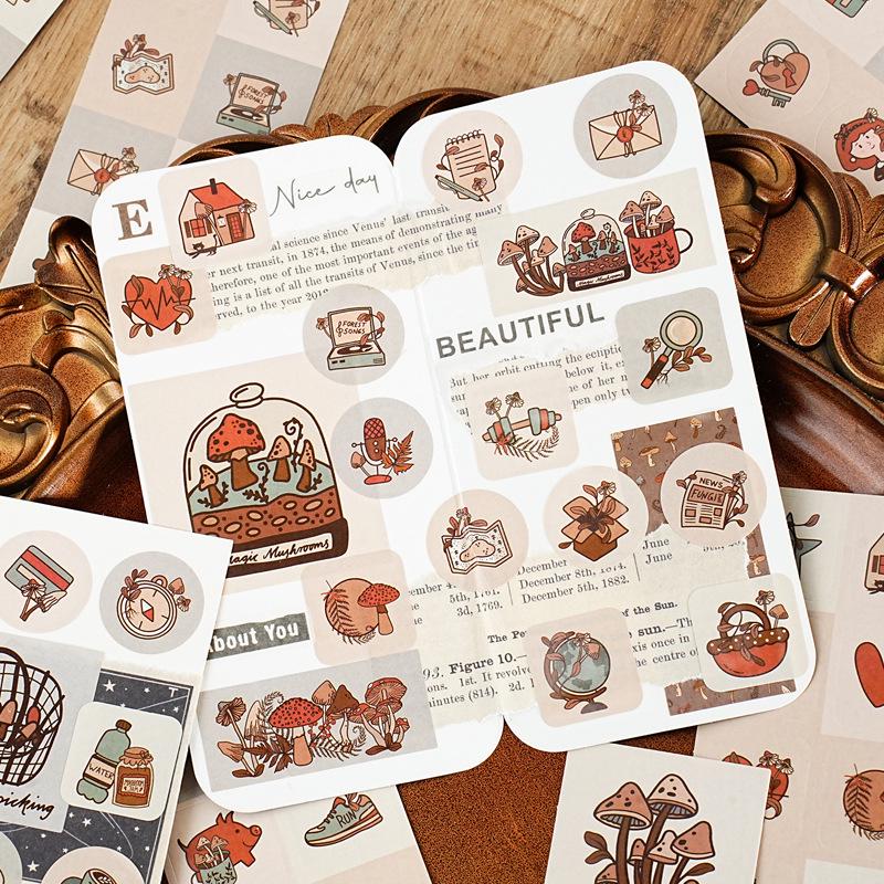 Yi Niao Beautiful Story Retro Sealing Stickers, DIY Journal Decorative Die-Cut Set