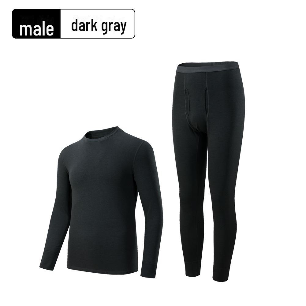 

Комплект мужского термобелья из бархата — плотный, теплый и дышащий для осени и зимы XL темно-серого