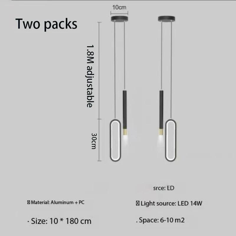 

Современный блеск Минималистский светодиодный канделябр Подвесные светильники Nordic Спальня Прикроватный светильник Long Line Light Подвесные светильники Домашний декор three lights