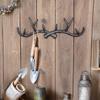 Retro Wall Mounted Iron Art Deer Antler Decorative Ironwork Hook Wall Key Holder Decoration Home Wall Decoration Clothes Rack