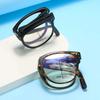 Unisex Portable Folding Progressive Multifocal Reading Glasses Luxury Round Far Sight Eyewear Blue Light Blocking Eyeglasses