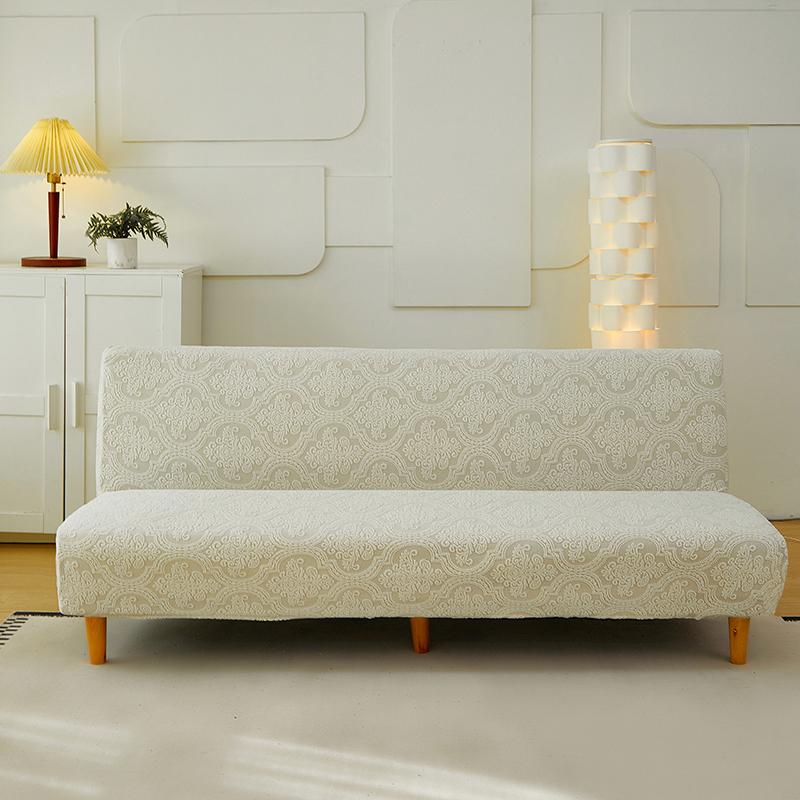 Armless Jacquard Sofa Bed Cover Elastic Soft Folding Sofa Covers Without Armrests  Couch Sofa Protection Suitable For 2-3 Seater