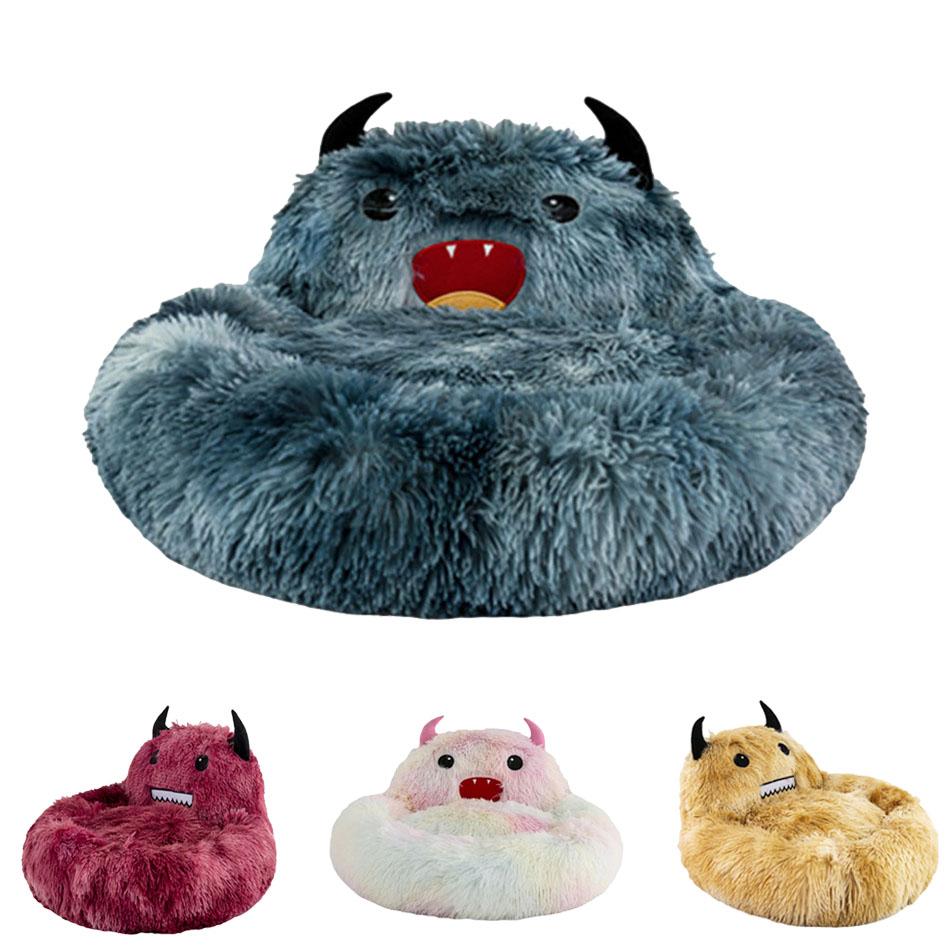 

Кровать для кошек и собак, мягкая длинная плюшевая конура для домашних животных, мультяшный монстр, кошка, собака, диван-кровать, подушка для сна, гнездо для щенков, аксессуары для домашних животных