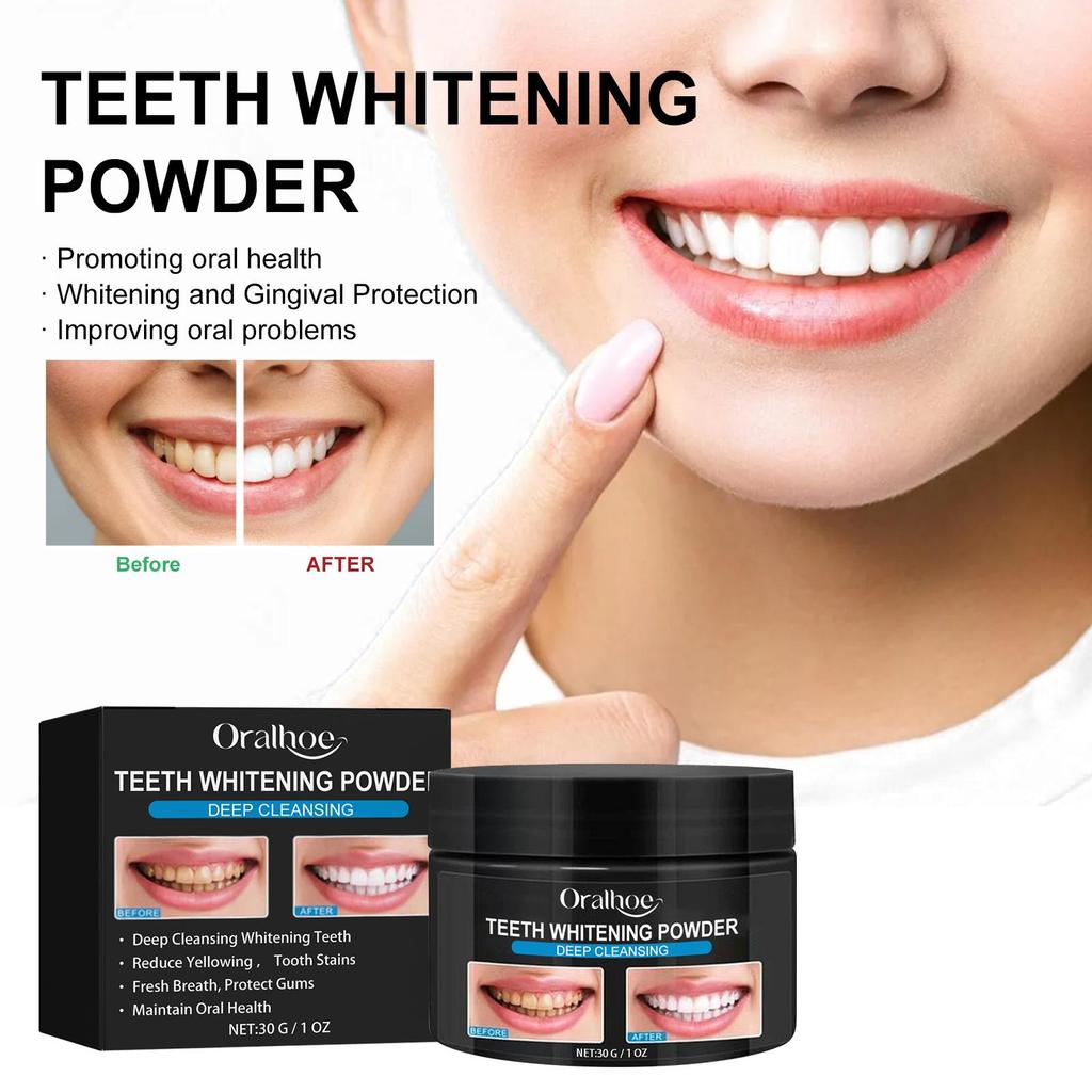 Charcoal Whitening Teeth Powder Cleaning Dental Calculus Stains Improve Tooth Yellow Remove Bad Breath Bright White Toothpaste