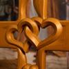 Intertwined Heart Wooden Cross Wall Art Ideas, Porch Living Room Hanging Decor Wedding Gift
