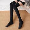 Women Plush Thicken Knee Long Socks Solid Color Anti Slip Thigh High Socks Autumn Winter Warm High Tube Stockings