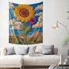 Sunflower Field Tapestry Decorative Living Room and Bedroom Wall Hanging Fabric Colorful Landscape Art Hanging Painting