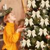 Christmas Ornament Large Velvet Bow Design 12PCS Festive Holiday Christmas Tree Window Hanging Decorating Accessory