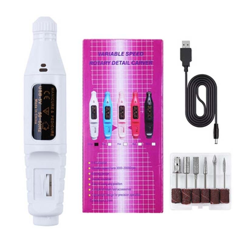 

Профессиональный электрический маникюрный станок, гравировальный станок для маникюра и педикюра, многофункциональный инструмент для полировки ногтей белый