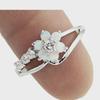 Stylish Diamond Flower Opal Ring - European and American Fashion Jewelry
