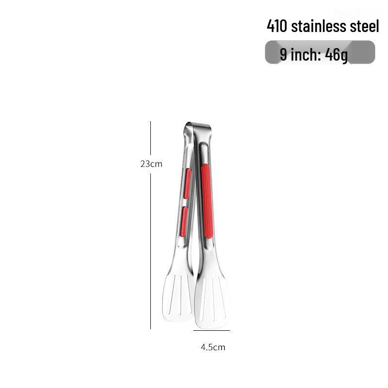 304 Stainless Steel Korean BBQ Tongs - Bread & Steak Buffet Tongs for Outdoor Cooking