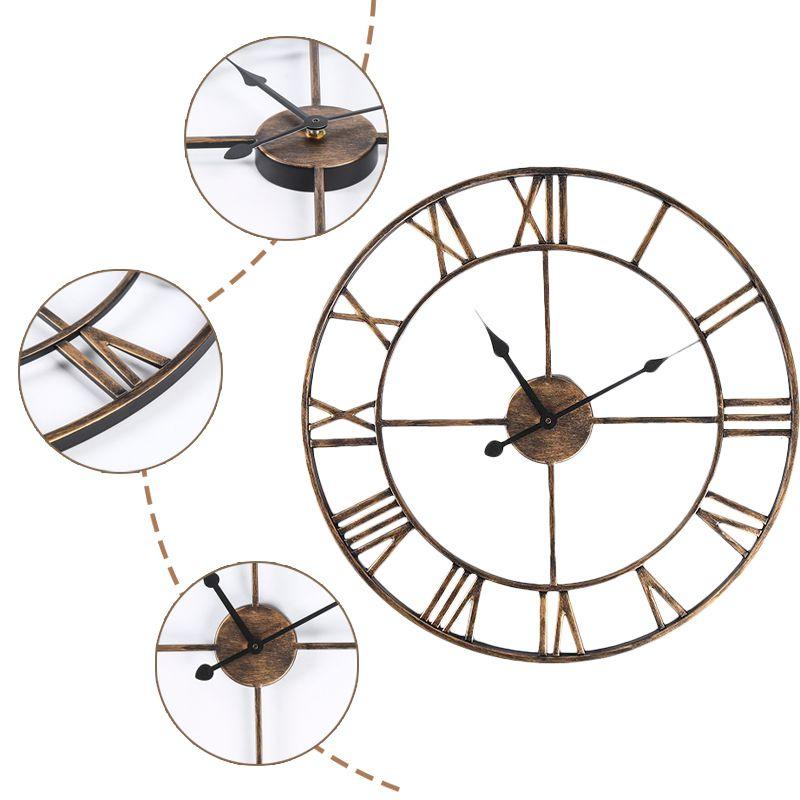 Clocks Wall Needle Roman Numerals Metal Accurate Silent Nordic Ornament Hanging