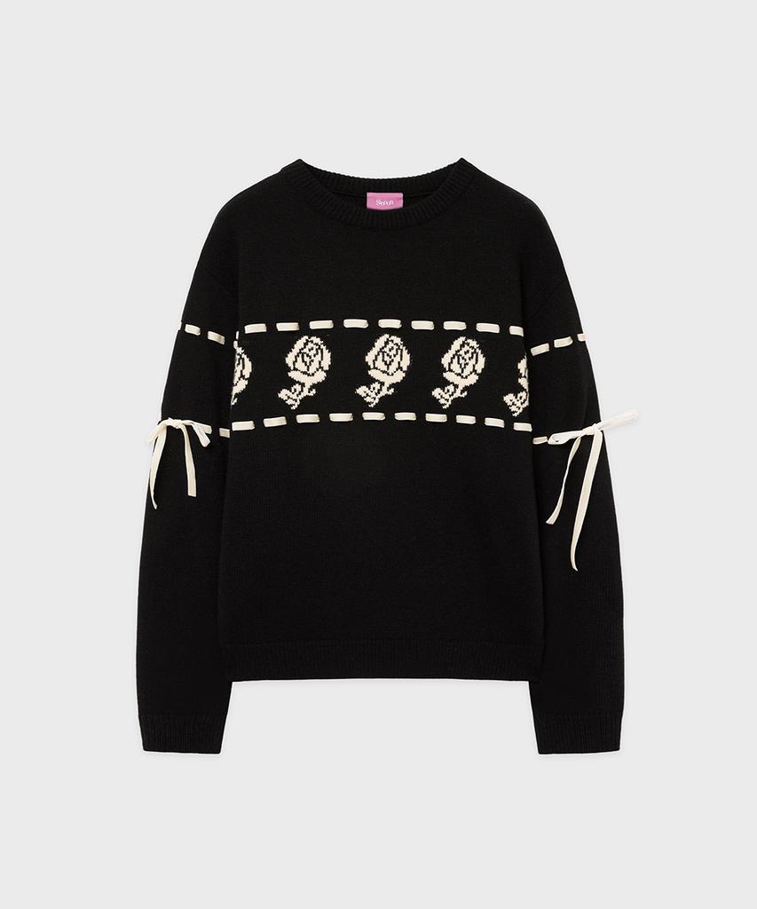 SINOON Sn Rose Velvet Eyelet Knit (Black)