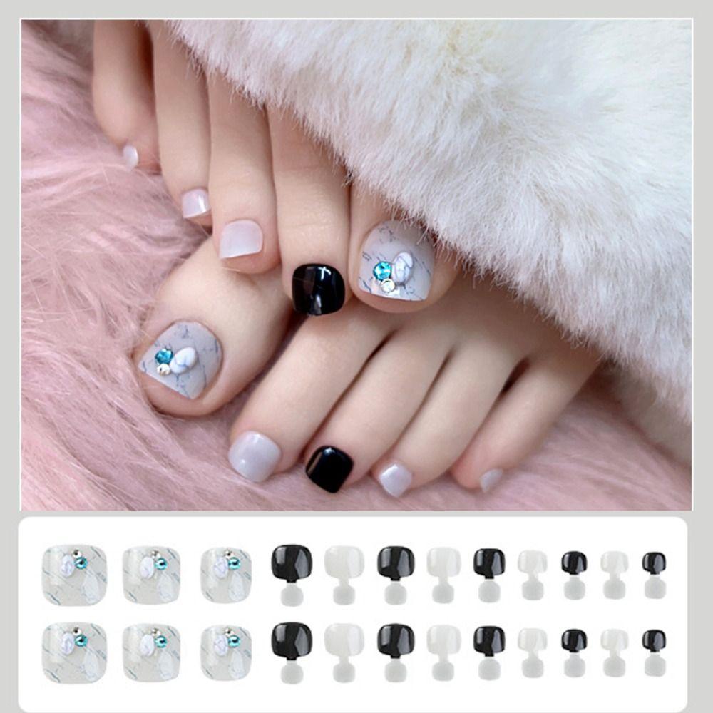 

Патчи для ногтей Короткие накладные ногти Съемные накладные ногти для ног Украшение ногтей Полное покрытие Советы по дизайну ногтей