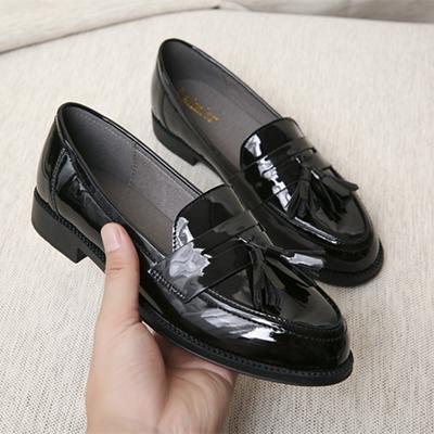 Leather Oxford Shoes Woman Flats Tassel Loafers Thicken Bottom Fringe Moccasins Ladies Girls Creepers Retro Espadrilles