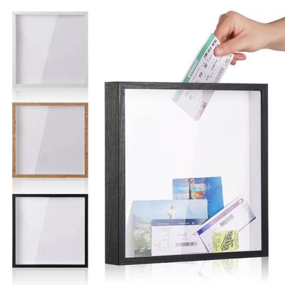 Nieuwe Wandmontage Reizen Schaduwkast Vierkant Transparant Geheugenlijst Frames Dozen Top Lading Eenvoudige Ticket Stub Geheugenlijst Huisdecoratie