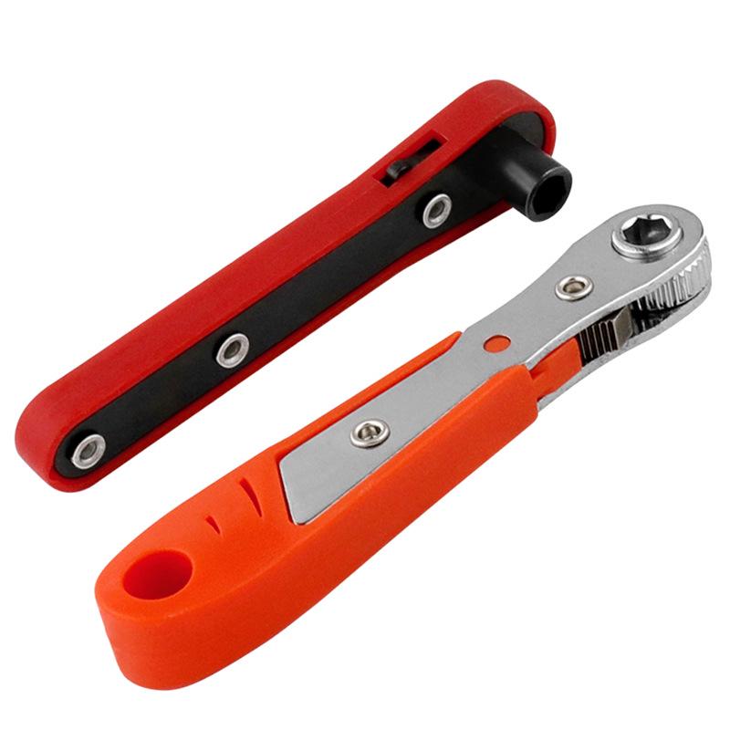Magnetic Mini 36-Tooth Reversible Ratchet Wrench with Quick-Release Plastic Ring for Tight Spaces