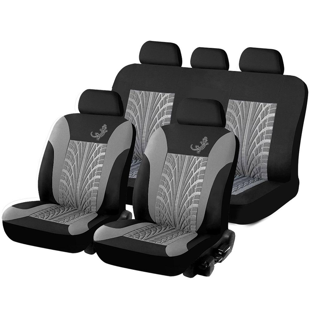 9PCS/Set Full Encirclement Universal Car Seat Cover Gecko Mesh Cloth Four Seasons Universal Car Seat Cover with Tire Track Styling Car Seat Protector