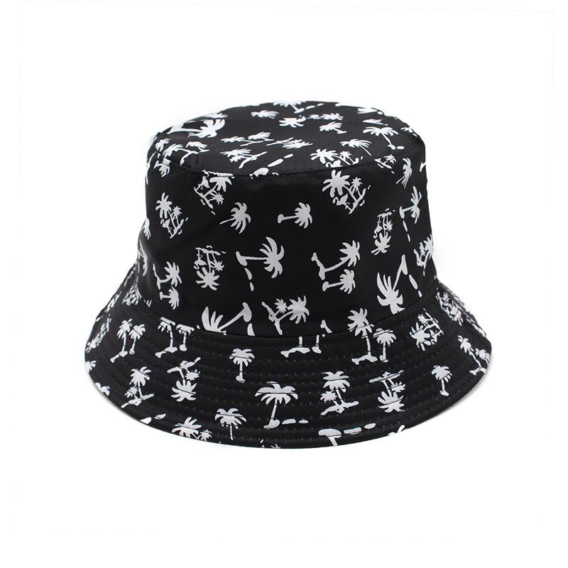 

Bucket Hat Double-Sided Maple Leaf Print Hat Pot Hat Summer Outdoor Travel Sun Hat M（56-58cm） чорний