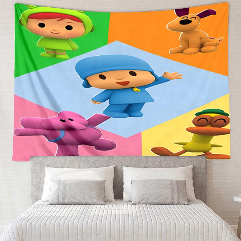Pocoyo's Colorful Adventure Tapestry Room Decoration Wall Hanging for Living Room Bedroom, Dormitory, Birthday and Christmas Gifts