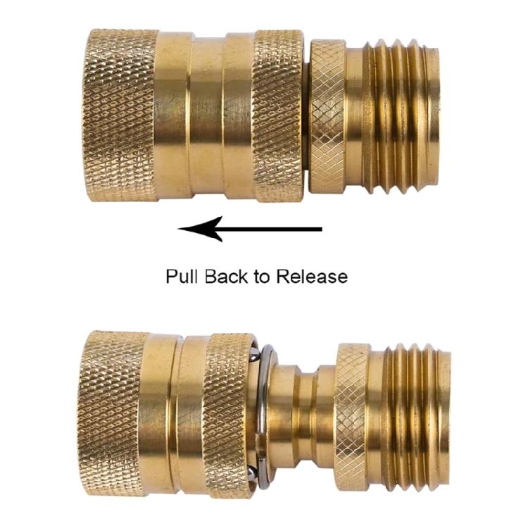 Garden Hose Quick Connectors Brass Connectors 3/4 inch GHT Water Hose Connector