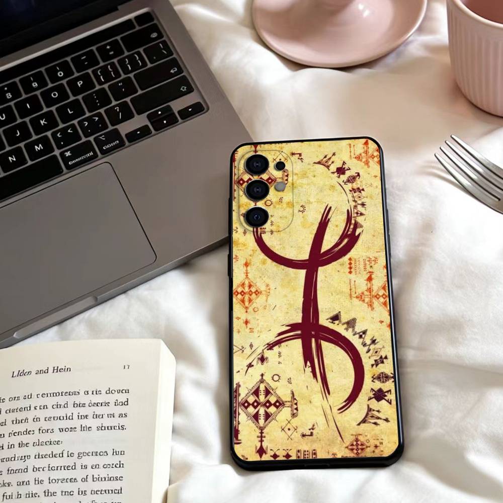 Amazigh Symbol  Phone Case For Samsung S25,24,23,22,30,21,10,9,Ultra,Plus,Lite,FE,4,5 G Soft Black Case