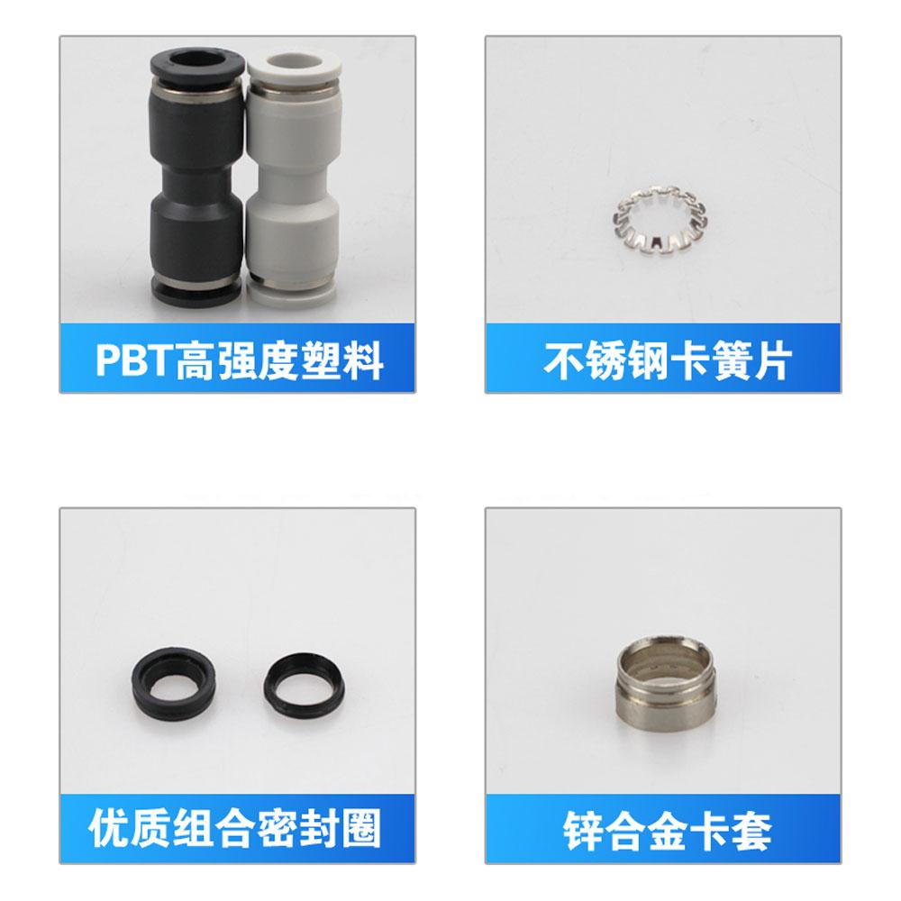 Fit 3 4 6 8 10 12 14 16mm Tube Straight PU Plastic Pneumatic Air Pipe Fitting Fitting Push In Connector Coupler