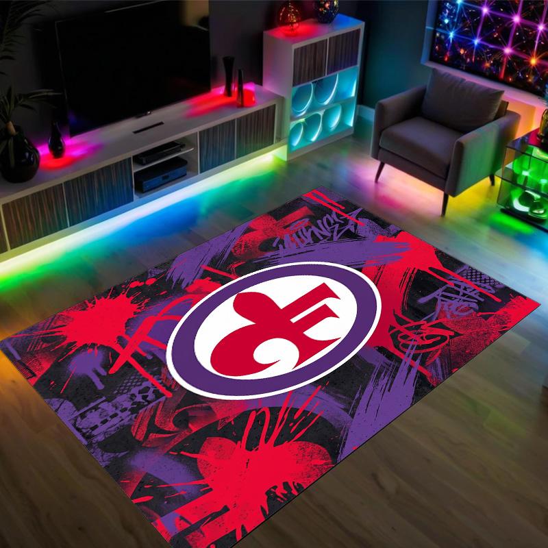 Fiorentina FC Design Crystal Velvet Carpet Cozy Non?Slip Printed Rug For Bedroom Living Room Entrance