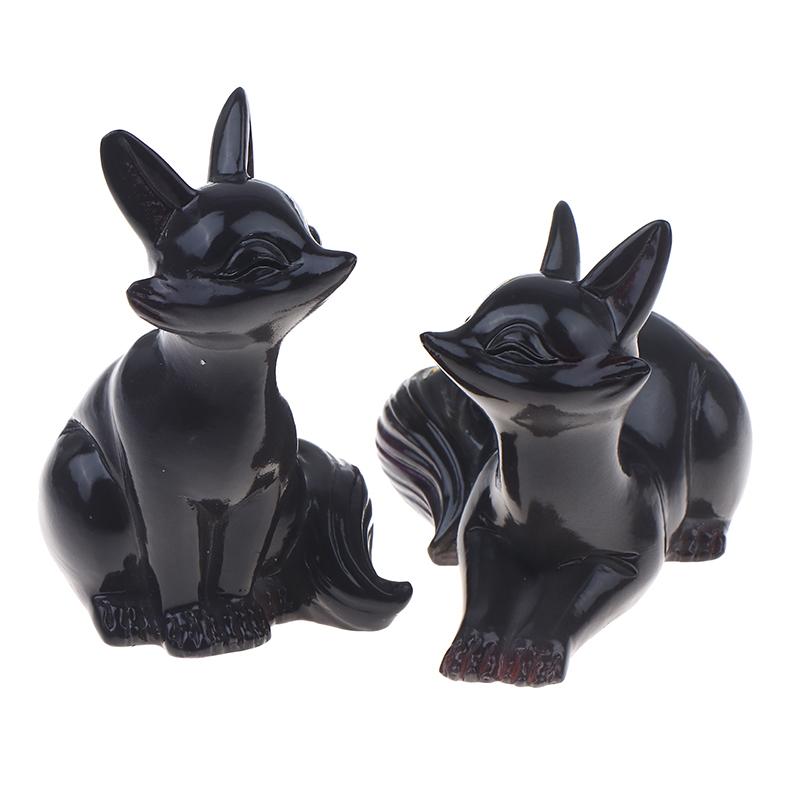 Cute Fox Color-Changing Tea Pet Ornament Creative Tea Ceremony Accessories Home Desktop Small Fox Figurines Decoration