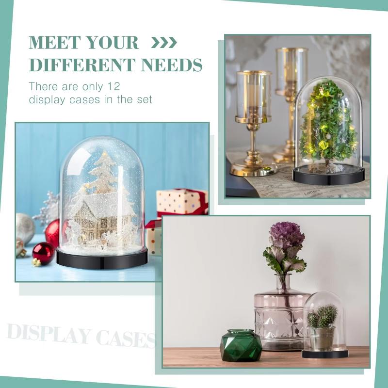 DIY Transparent Plastic Bell Jar Dome Ball Screw-On Lid Preserved Flower Display Ideal Valentine's Day  Holiday Craft Decoration