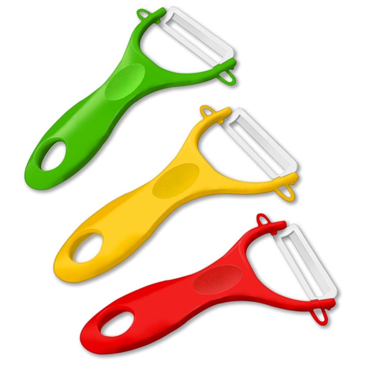 3pcs Ceramic peeler, fruit peeler, kitchen vegetable peeler, ceramic does not rust, potatoes carrot fruits