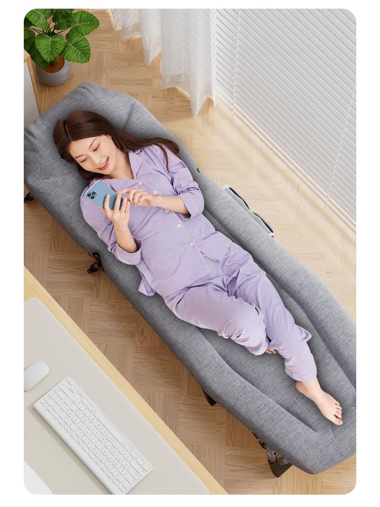 Cama de Descanso Portátil Dobrável: Cama de Solteiro e Cadeira de Lounge para Escritório, Exterior e Acampamento.
