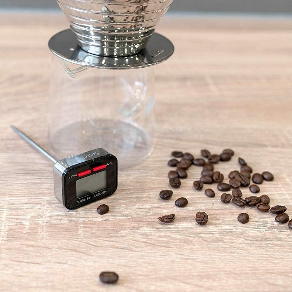 Watchget Drip Pot Thermometer, Coffee, Milk Foamer Thermometer, Kitchen Thermometer, Digital for Cooking, Tempura, Meat, Bath, Milk, Etc., Speed