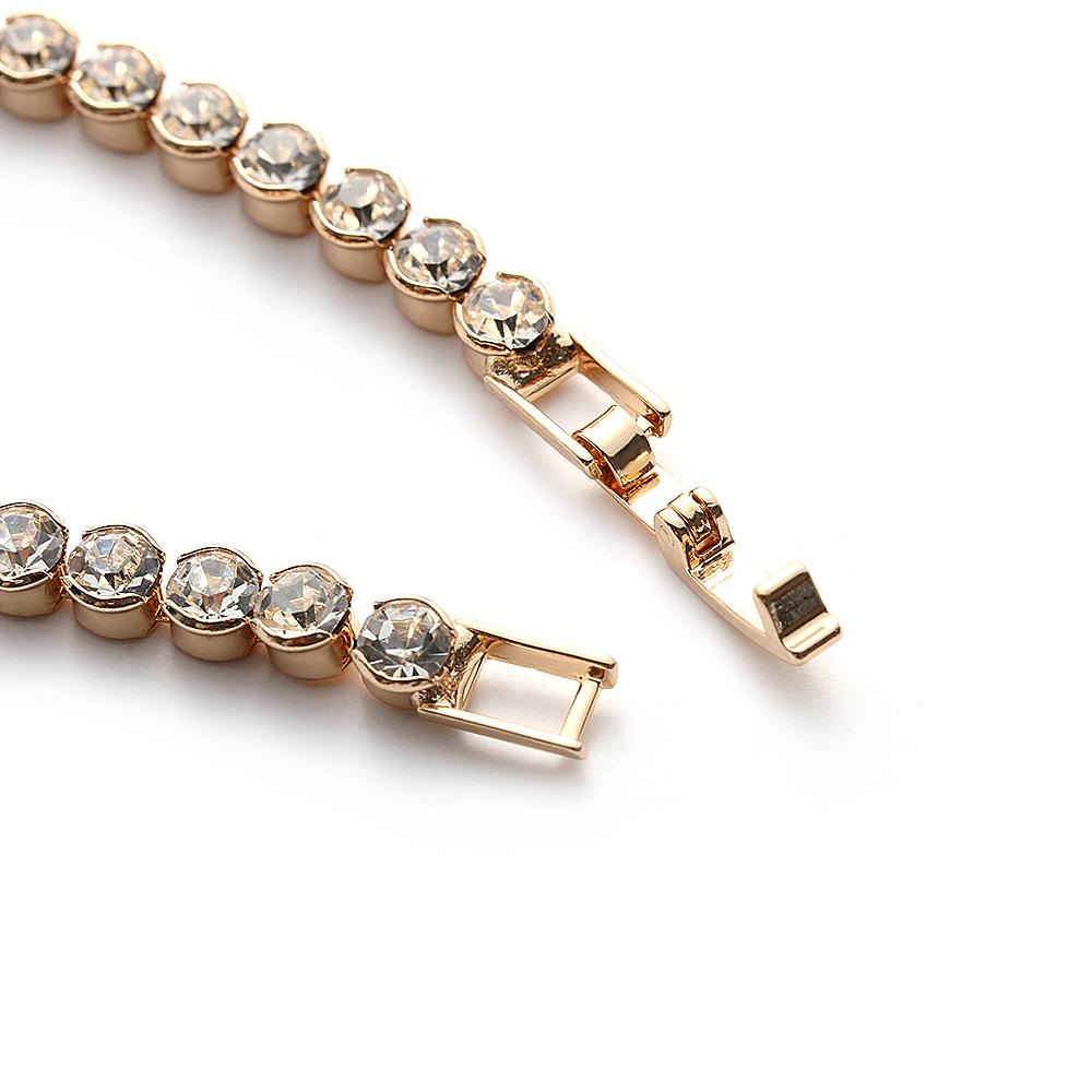 1Pc Crystal Rhinestone Jewelry Gold/Silver Color Bracelet Chain Women Bridesmaid Girls Wedding Party Hot Sale Gift Cuff Bracele