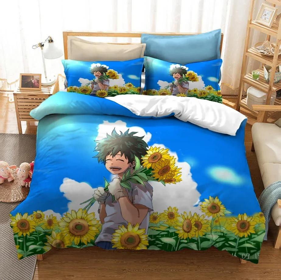 3D Printed Bedding Set Japan Anime My Hero Academia Duvet Covers With Pillowcases Bedclothes Bed Linen Home Textile Bedding Set