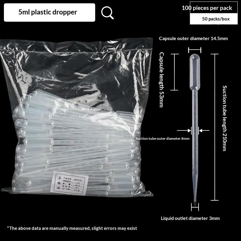 100Pcs/Lot Laboratory Pipette 1Ml 2Ml 3Ml 5Ml Plastic Disposable Graduated Container Liquid Dropper Equipment Straw Makeup Tools
