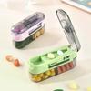 Precise Cutting Portable Pill Cutter 2 In 1 Halve/Quartering Medicine Divider Dustproof with 2 Compartments Pill Splitter Travel