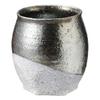 Marui Seito Shigaraki Ware Hechimon Sakebecher in Holzschachtel mit Schwarz-Silber-Krakelee-Finish MR-3-3005