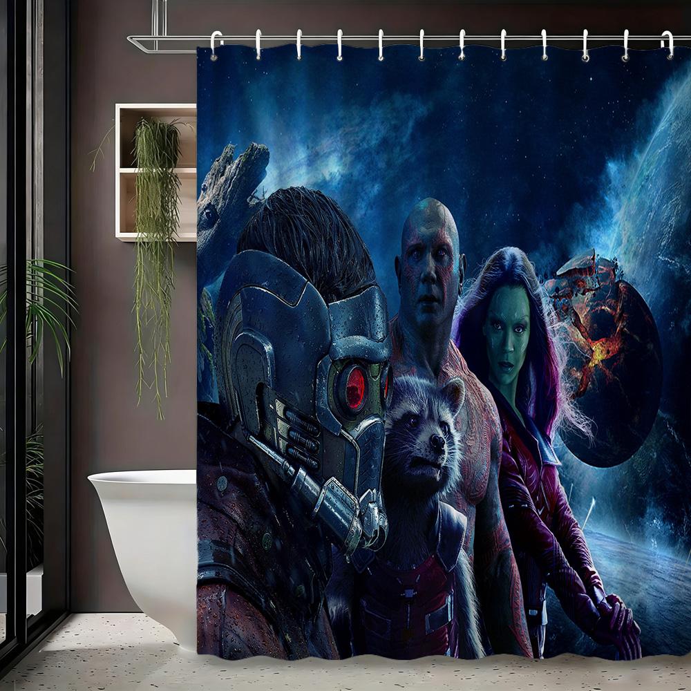 Star-Lord Guardians Of The Galaxy Space Battle Waterproof Shower Curtain For Bathroom Decor