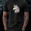 T-Shirt Herren Einhorn mit Augenklappe Motiv Baumwolle Größe S bis 5XL